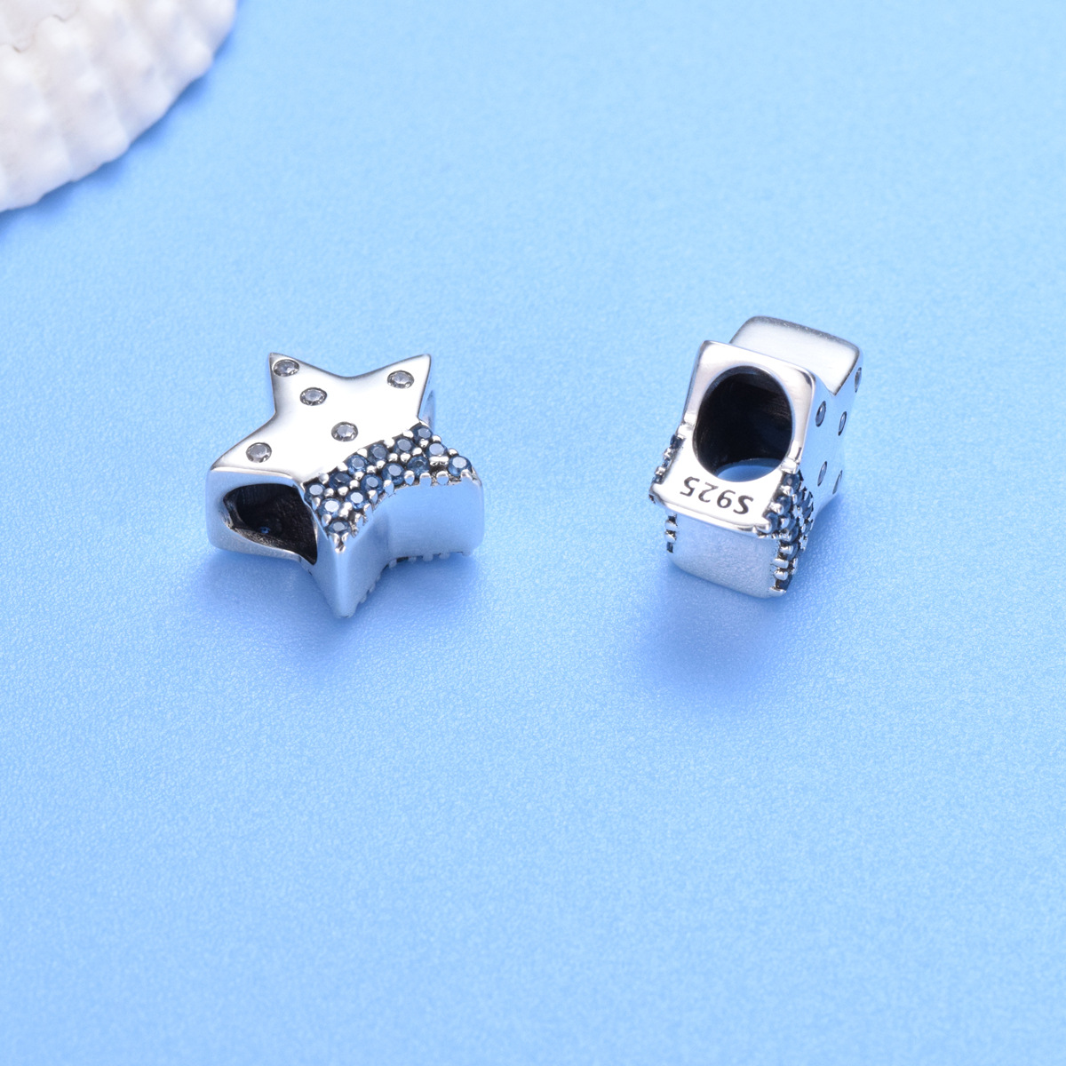 S925 Sterling Silver Beaded DIY Pendant Star - Image 2