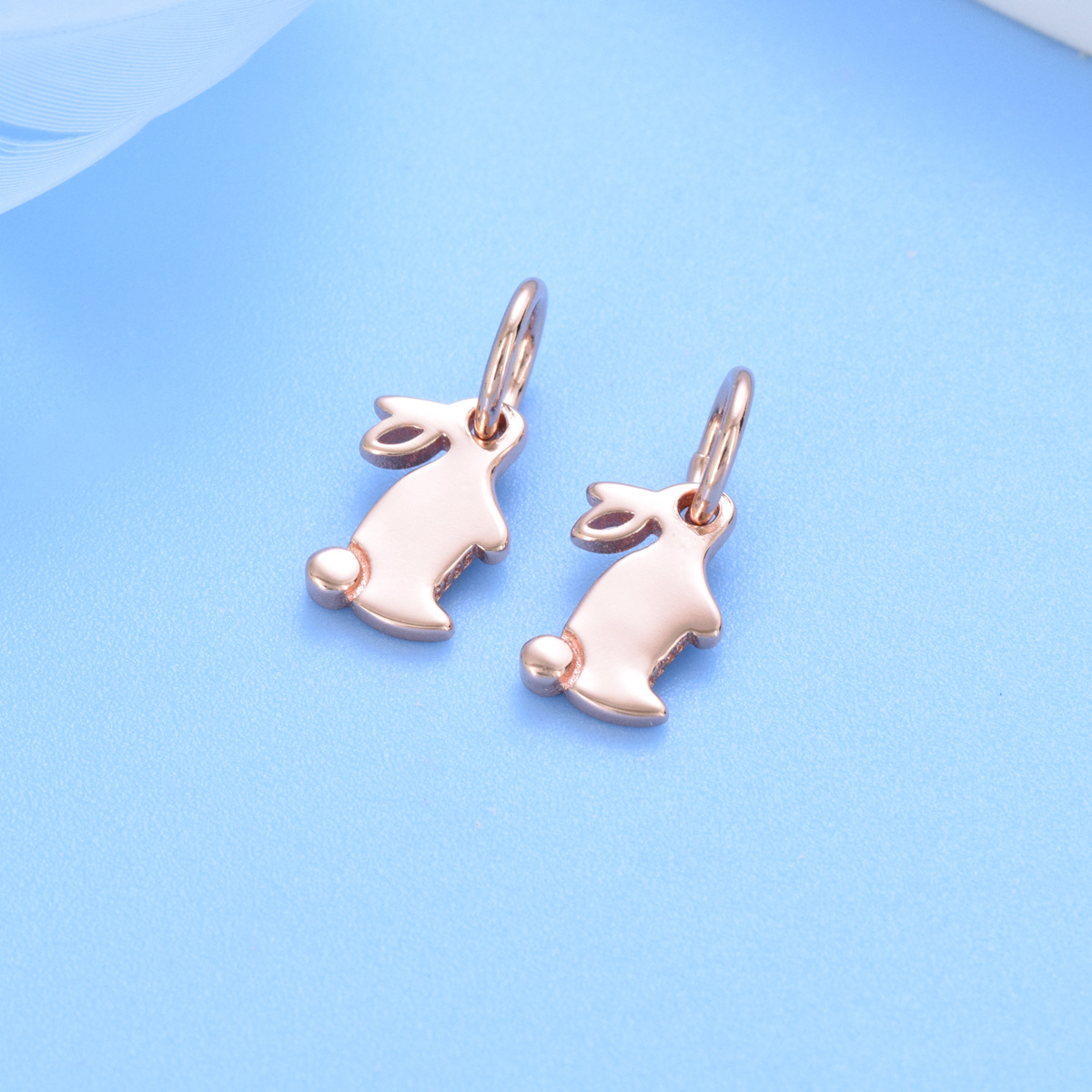 S925 sterling silver beaded DIY pendant rabbit - Image 2