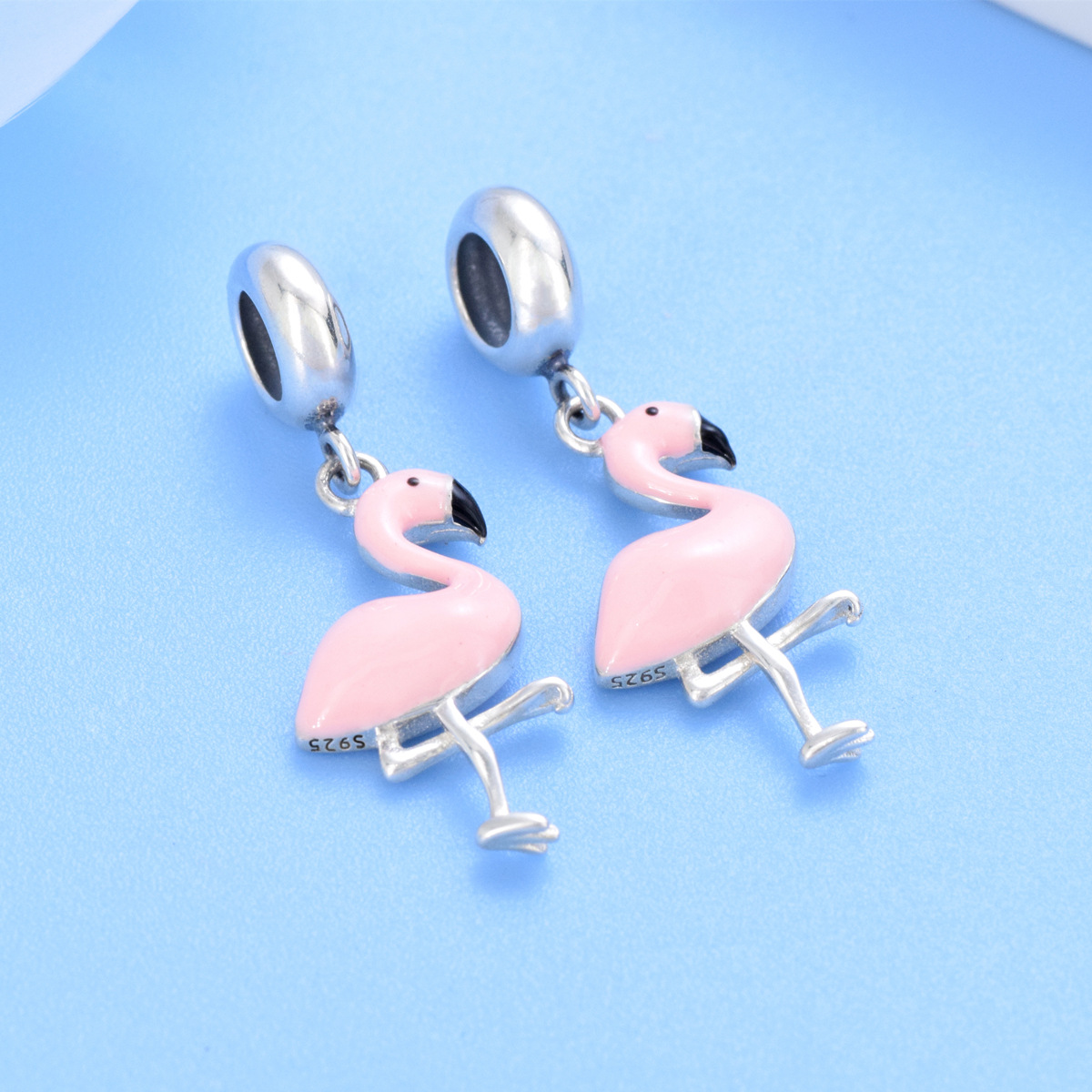 S925 sterling silver beaded DIY pendant red-crowned crane - Image 2