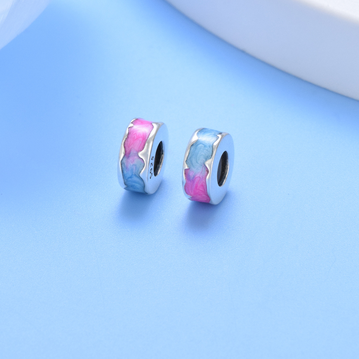 S925 sterling silver beaded DIY pendant anti-slip fixed beads - Image 2