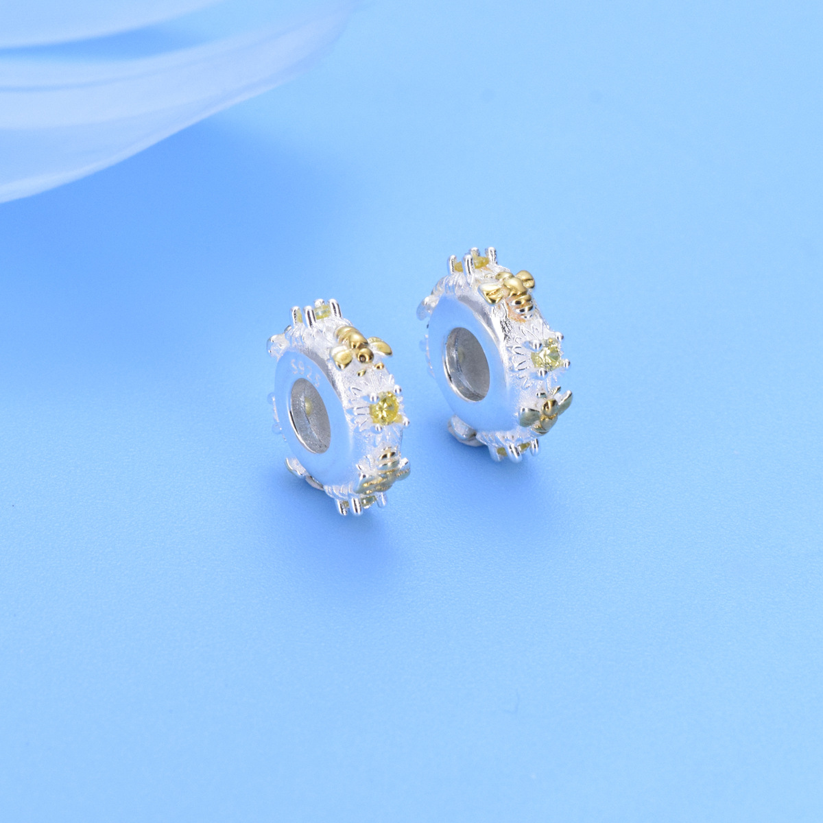 S925 sterling silver beaded DIY pendant little bee - Image 2