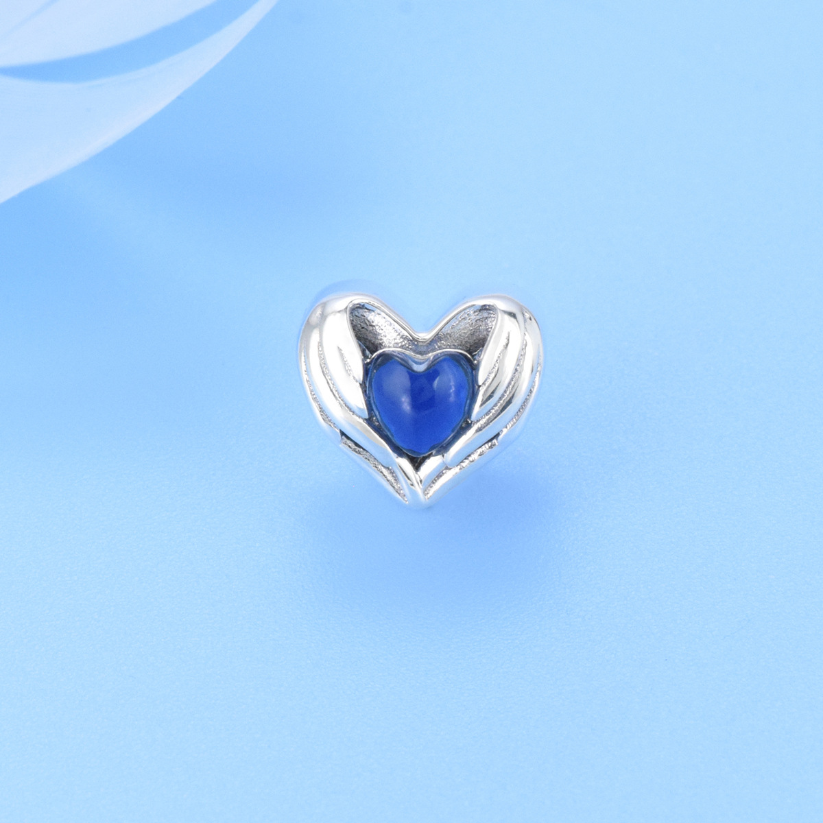 S925 sterling silver beaded DIY pendant love card buckle beads - Image 2