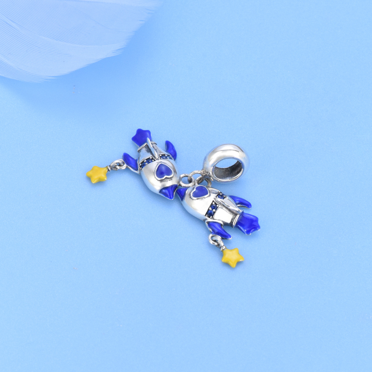 S925 Sterling Silver Beaded DIY Pendant Rocket - Image 2