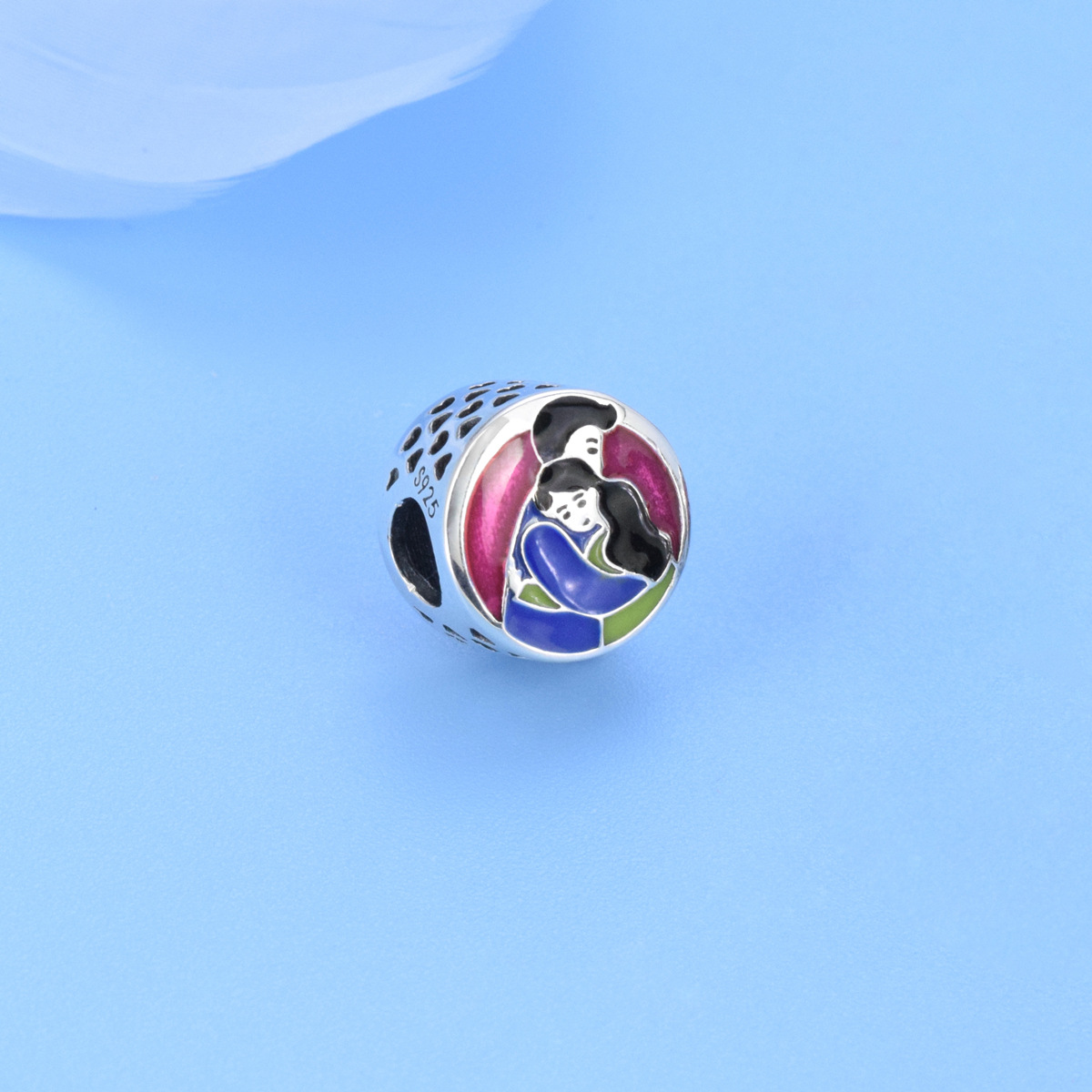 S925 Sterling Silver Beaded DIY Pendant for Couples - Image 2