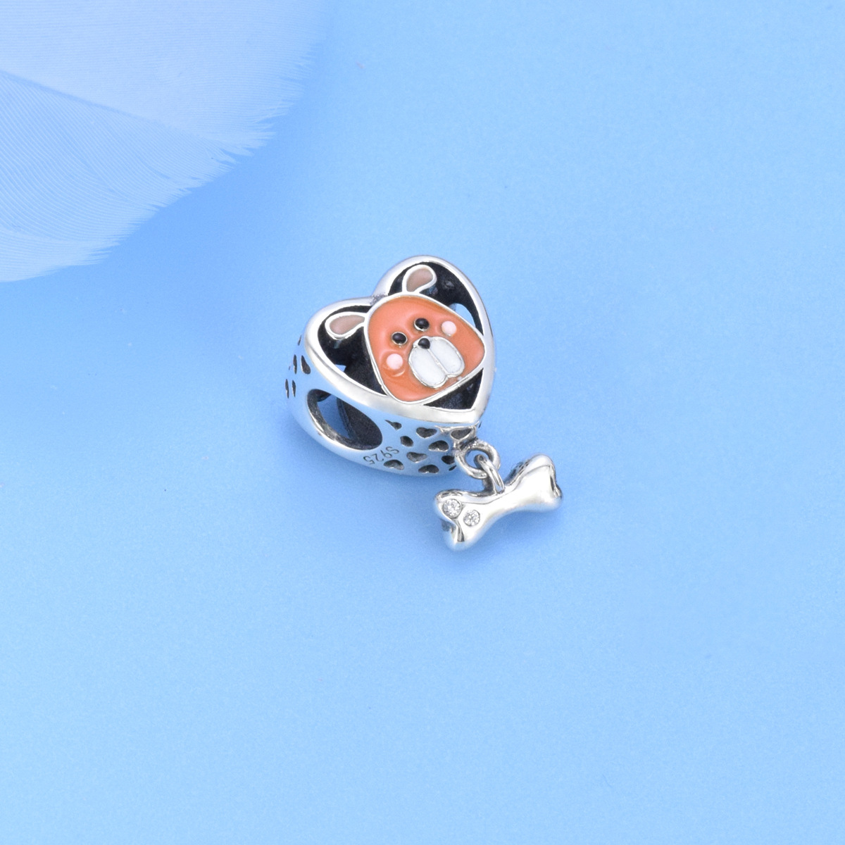 S925 Sterling Silver Beaded DIY Pendant Bear - Image 2