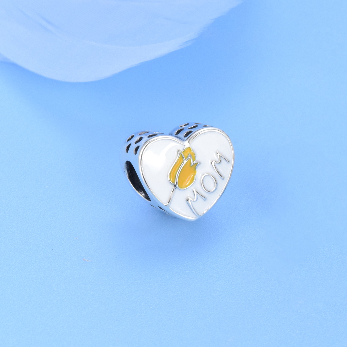 S925 sterling silver beaded DIY pendant love tulips - Image 2