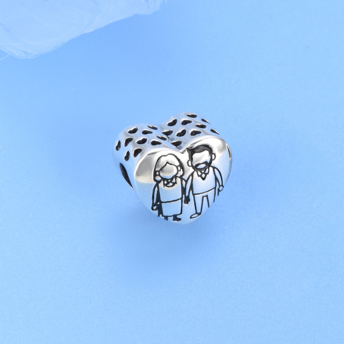 S925 sterling silver beaded DIY pendant love - Image 2