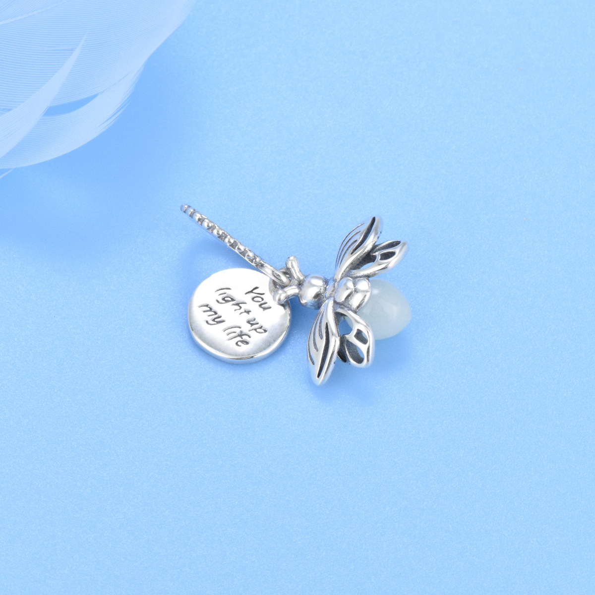 S925 sterling silver beaded DIY pendant fireflies - Image 2