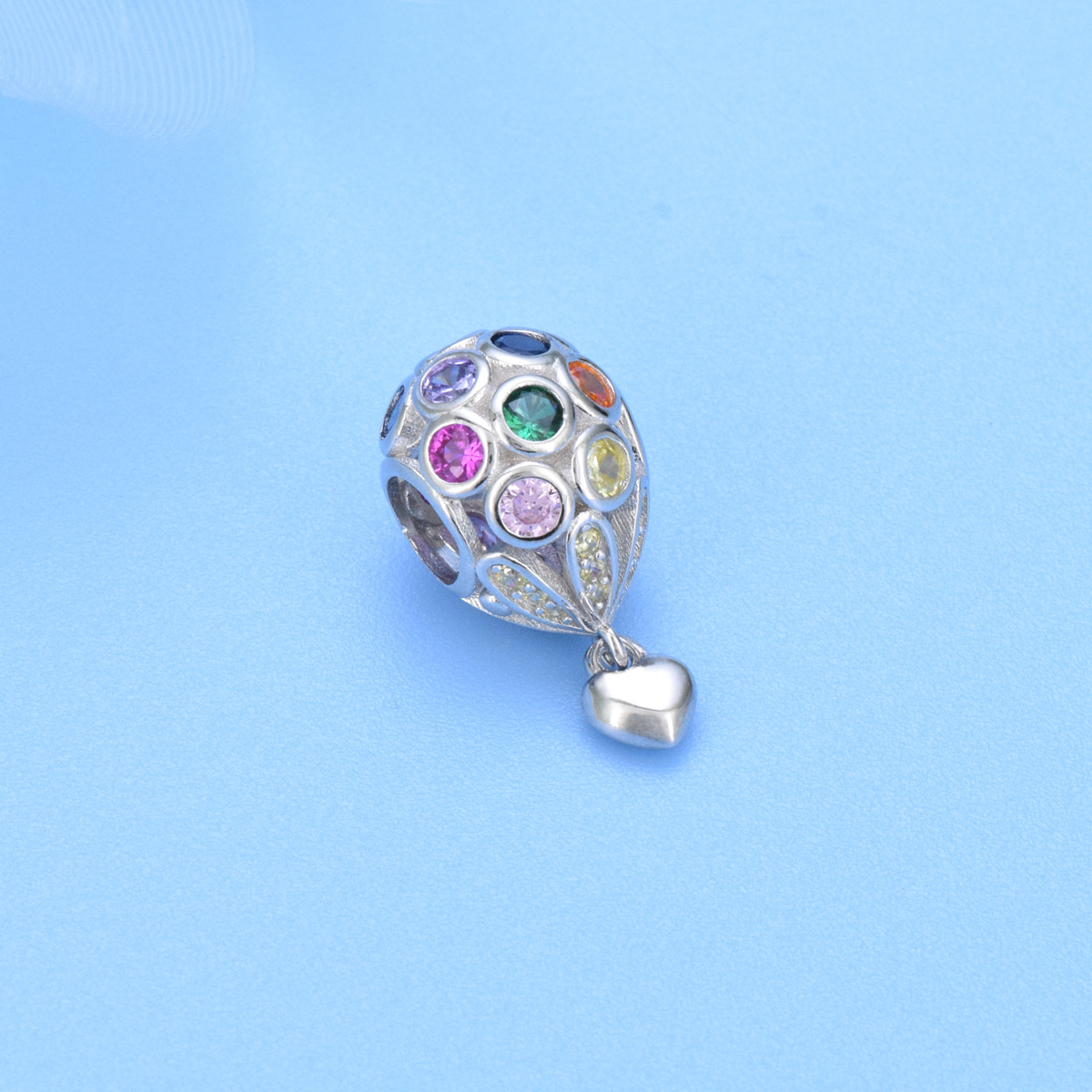 S925 Sterling Silver Beaded DIY Pendant Hot Air Balloon - Image 2
