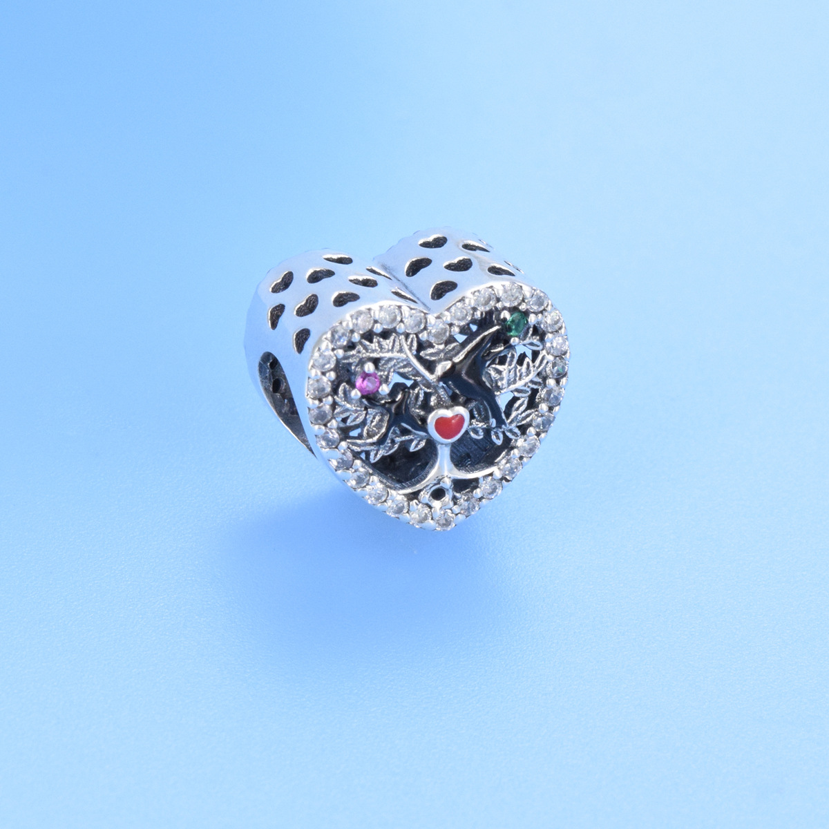 S925 Sterling Silver Beaded DIY Pendant Love Lucky Tree - Image 2