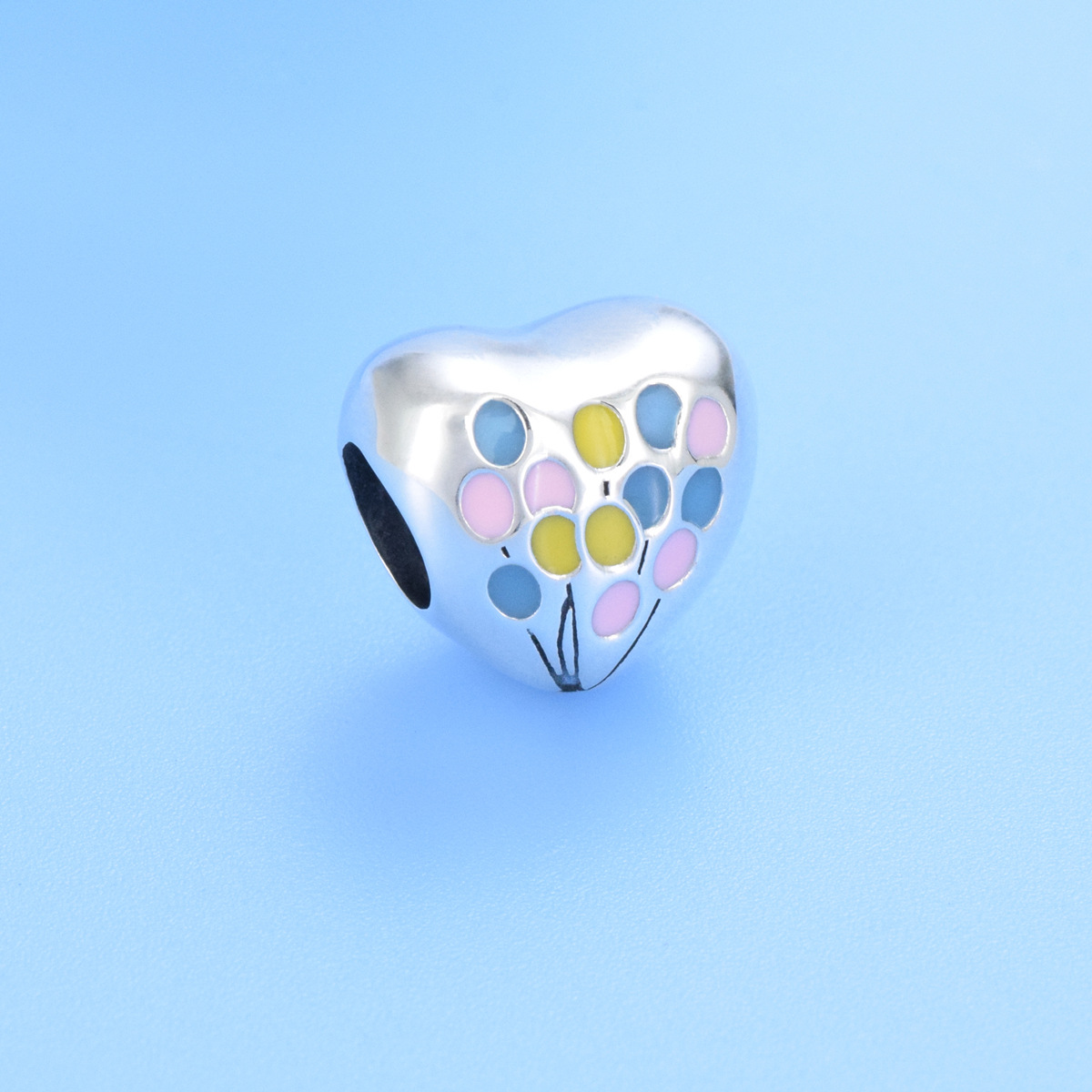 S925 Sterling Silver Beaded DIY Pendant Rainbow Balloon - Image 2