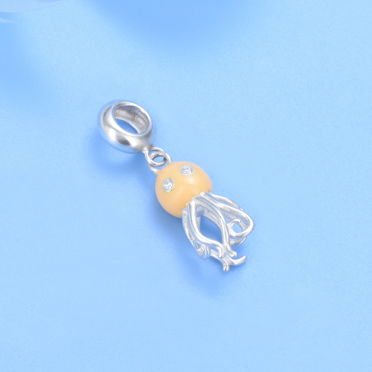 S925 sterling silver beaded DIY pendant octopus - Image 2