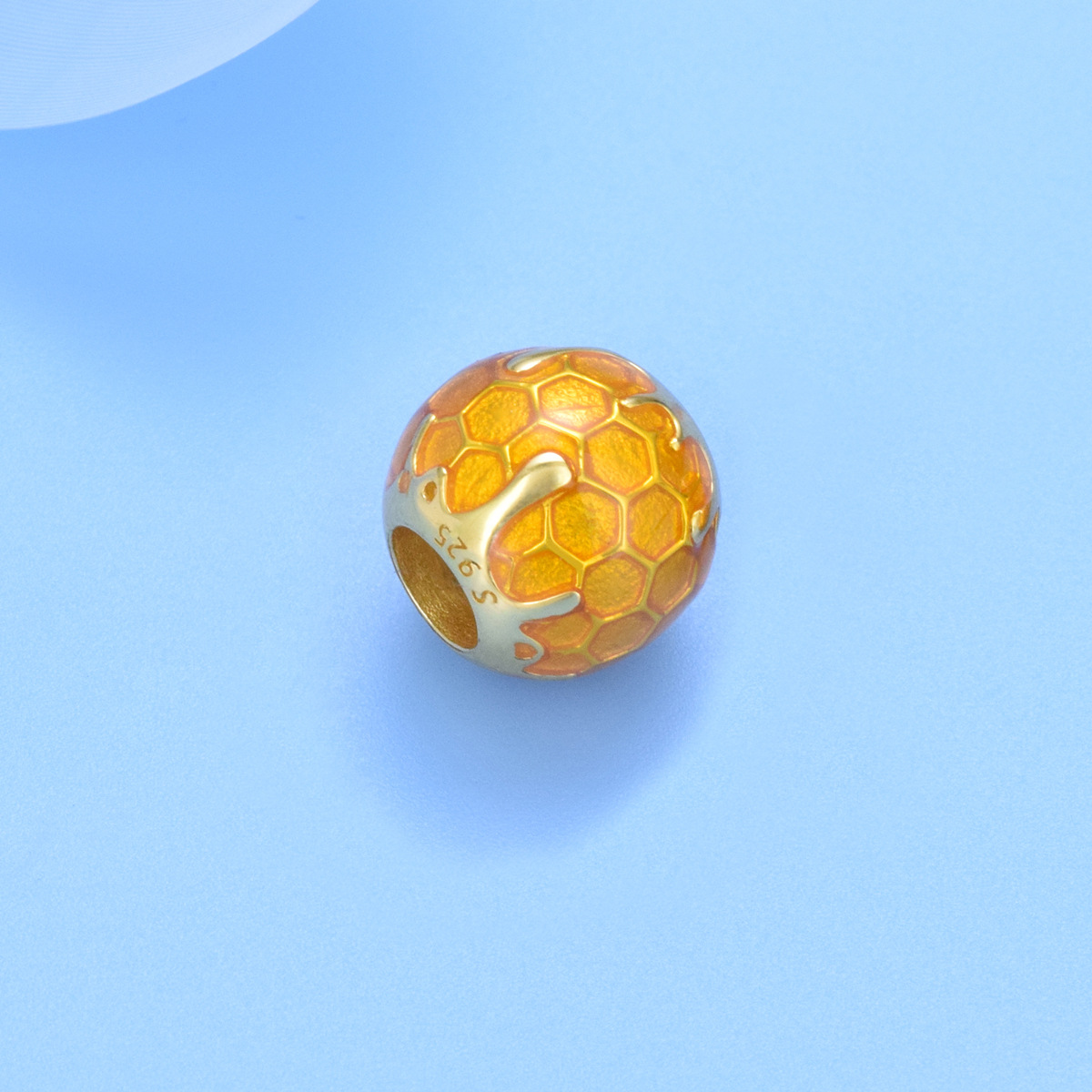 S925 Sterling Silver Beaded DIY Pendant Honeycomb - Image 2