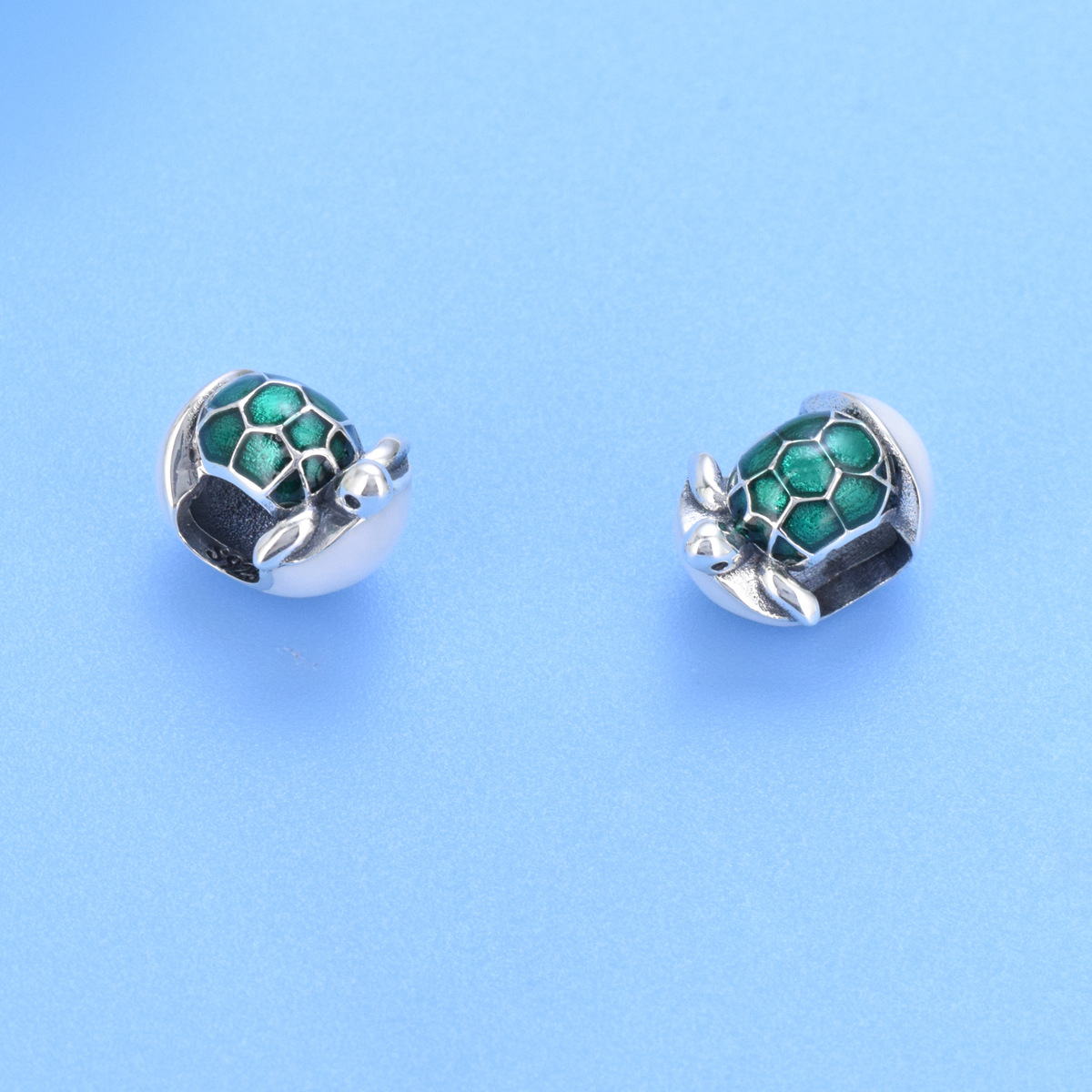 S925 Sterling Silver Beaded DIY Pendant Sea Turtle - Image 2