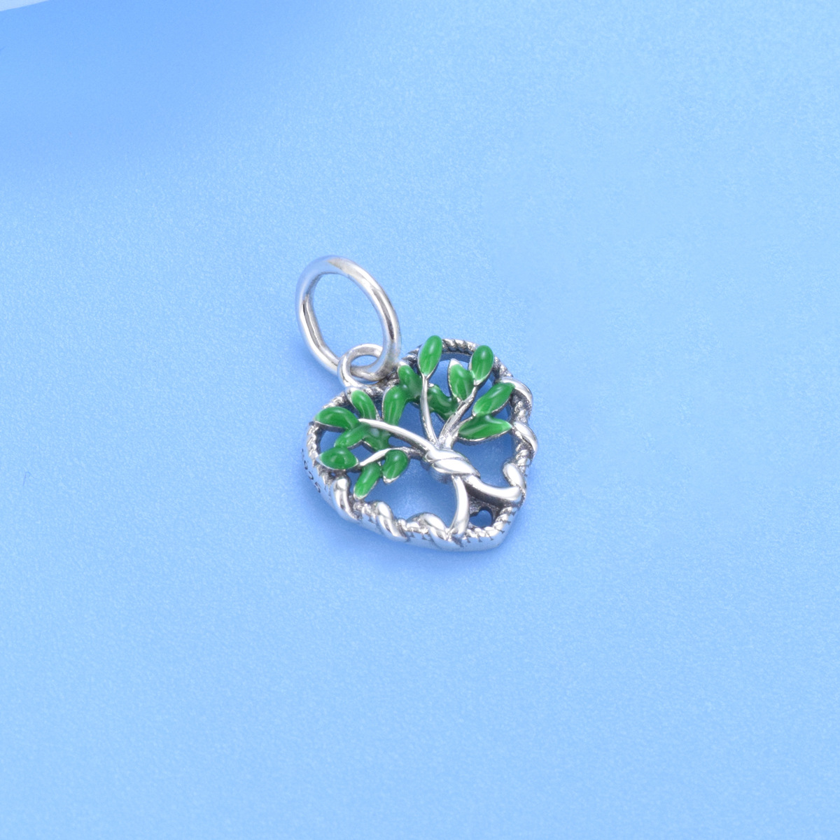 S925 Sterling Silver Beaded DIY Pendant Heart Shaped Tree of Life - Image 2