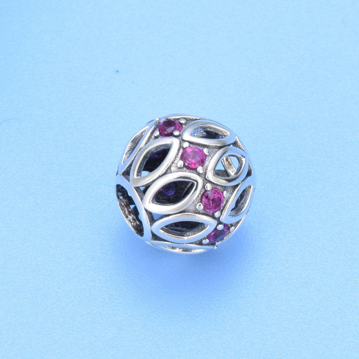 S925 sterling silver beaded DIY pendant cutout - Image 2