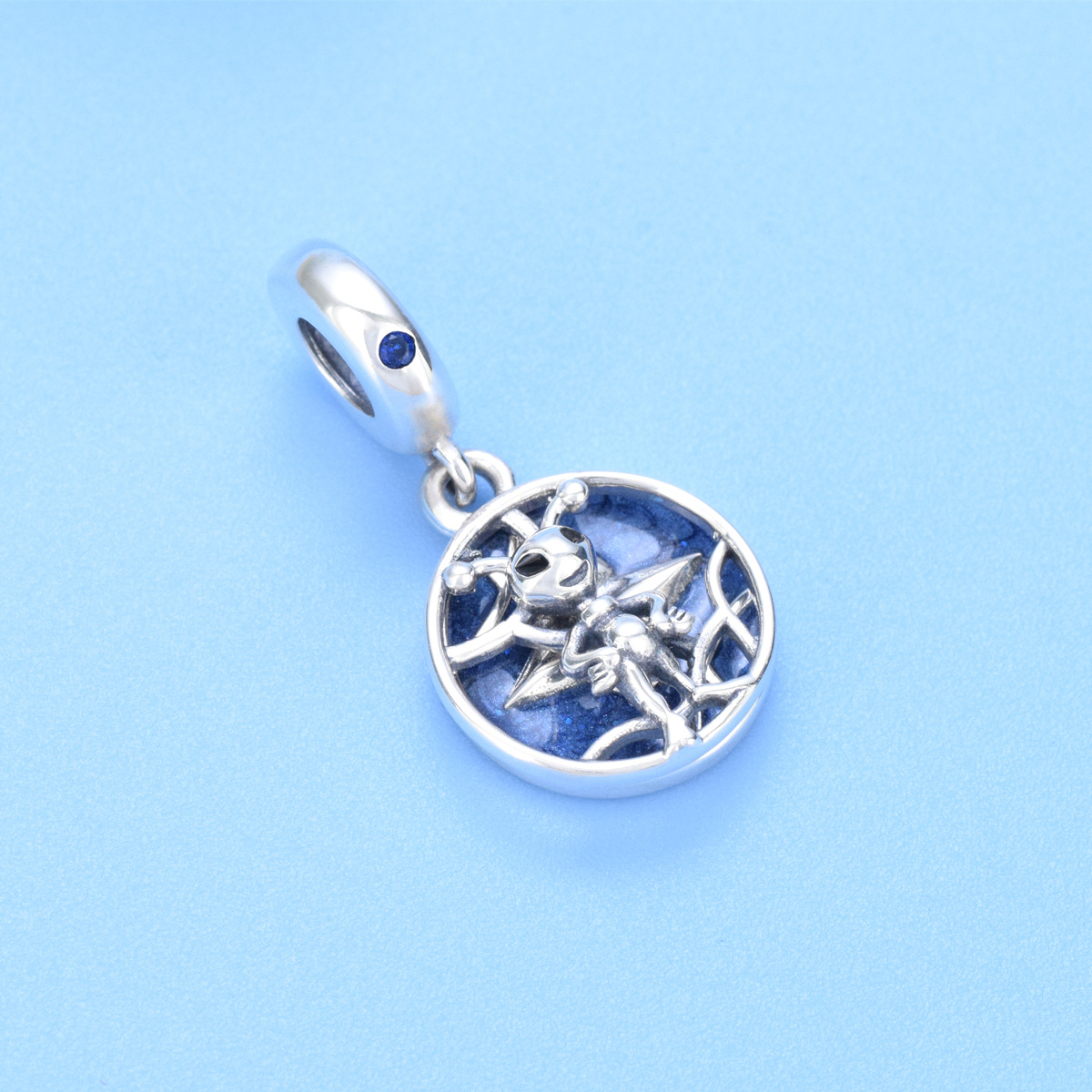 S925 Sterling Silver Beaded DIY Pendant Alien - Image 2