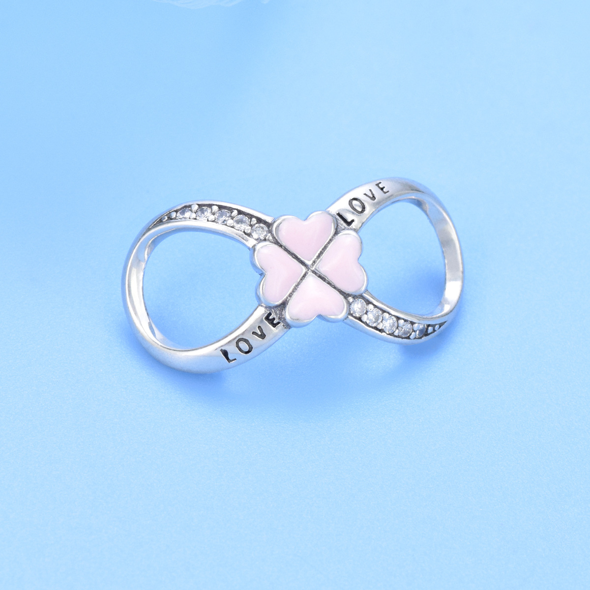 S925 sterling silver beaded DIY pendant figure 8 flowers - Image 2