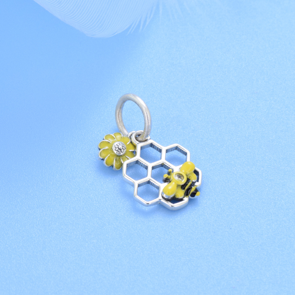 S925 sterling silver beaded DIY pendant little bee - Image 2