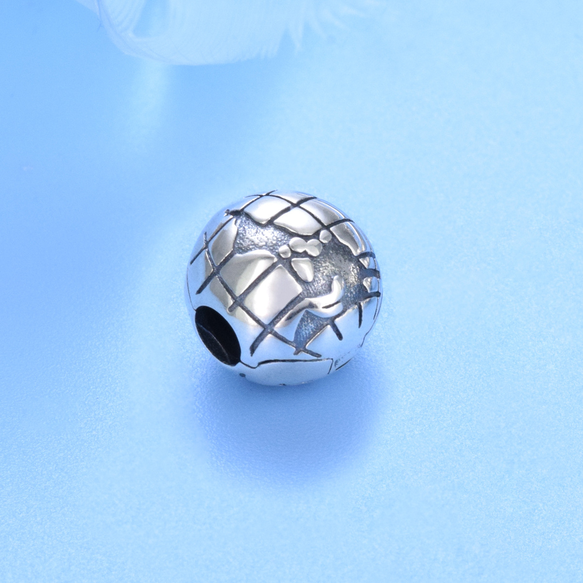 S925 sterling silver beaded DIY pendant earth - Image 2