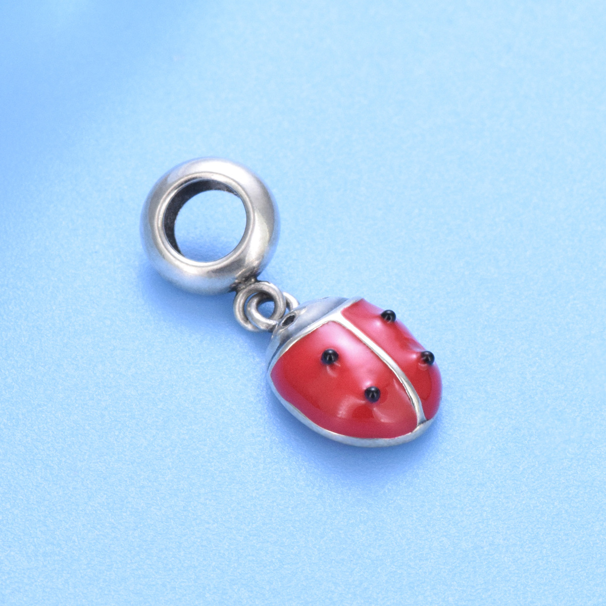 S925 sterling silver DIY beaded pendant seven-star ladybug - Image 2