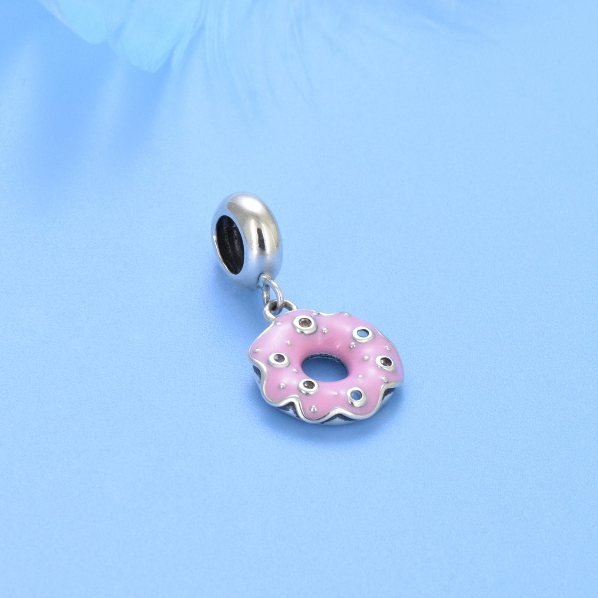 S925 sterling silver bead DIY pendant donut - Image 2