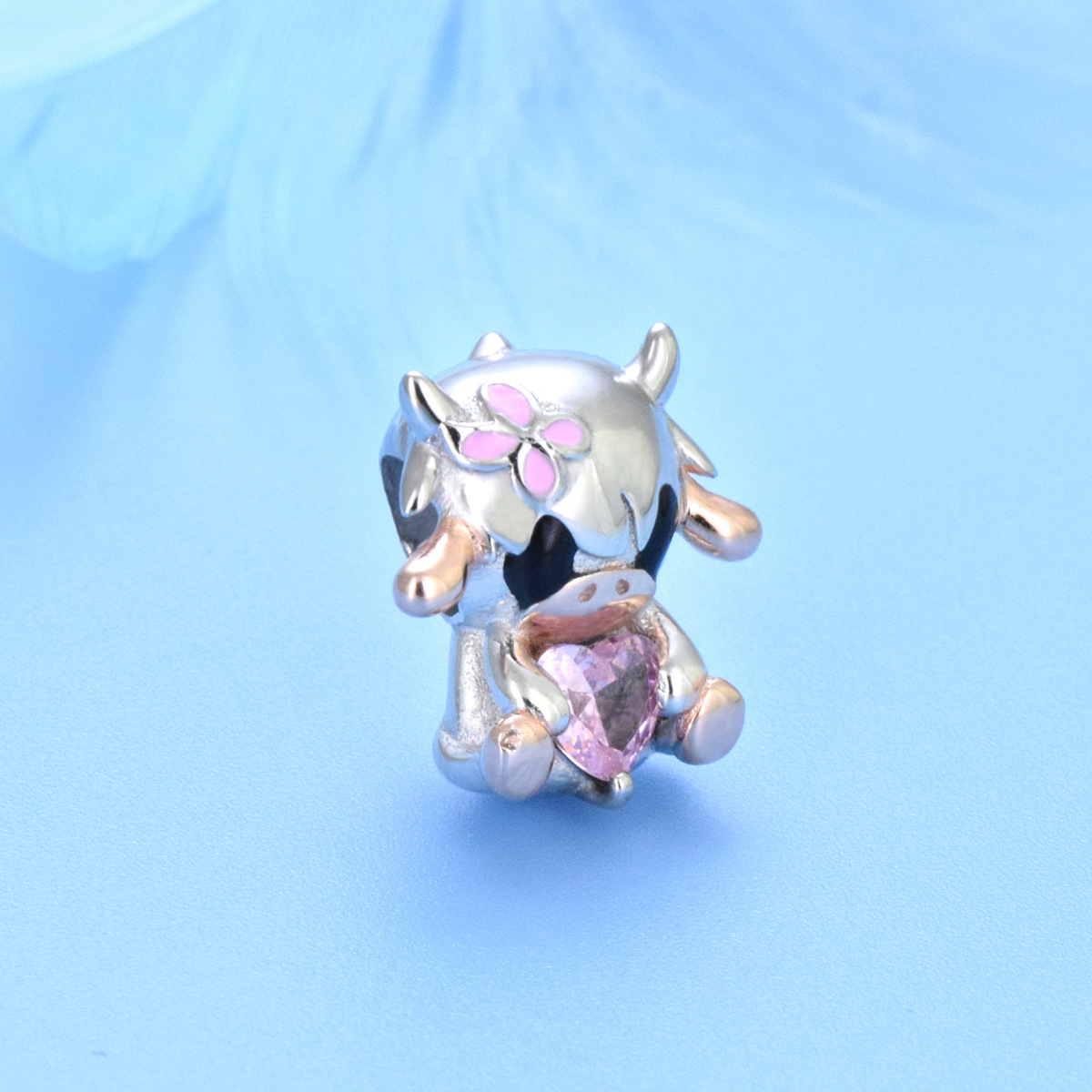 S925 sterling silver bead DIY pendant for small cows - Image 2