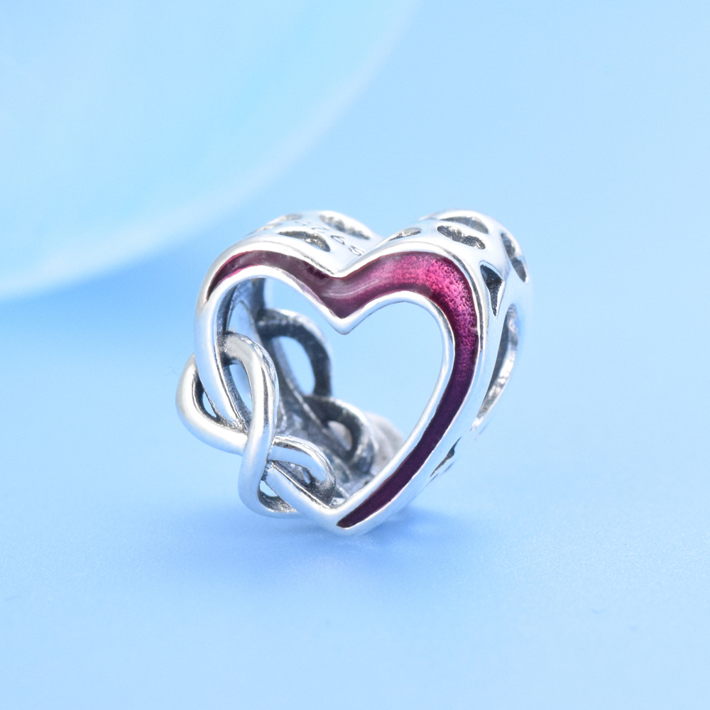 S925 Pure Silver Bead DIY Pendant Love - Image 2