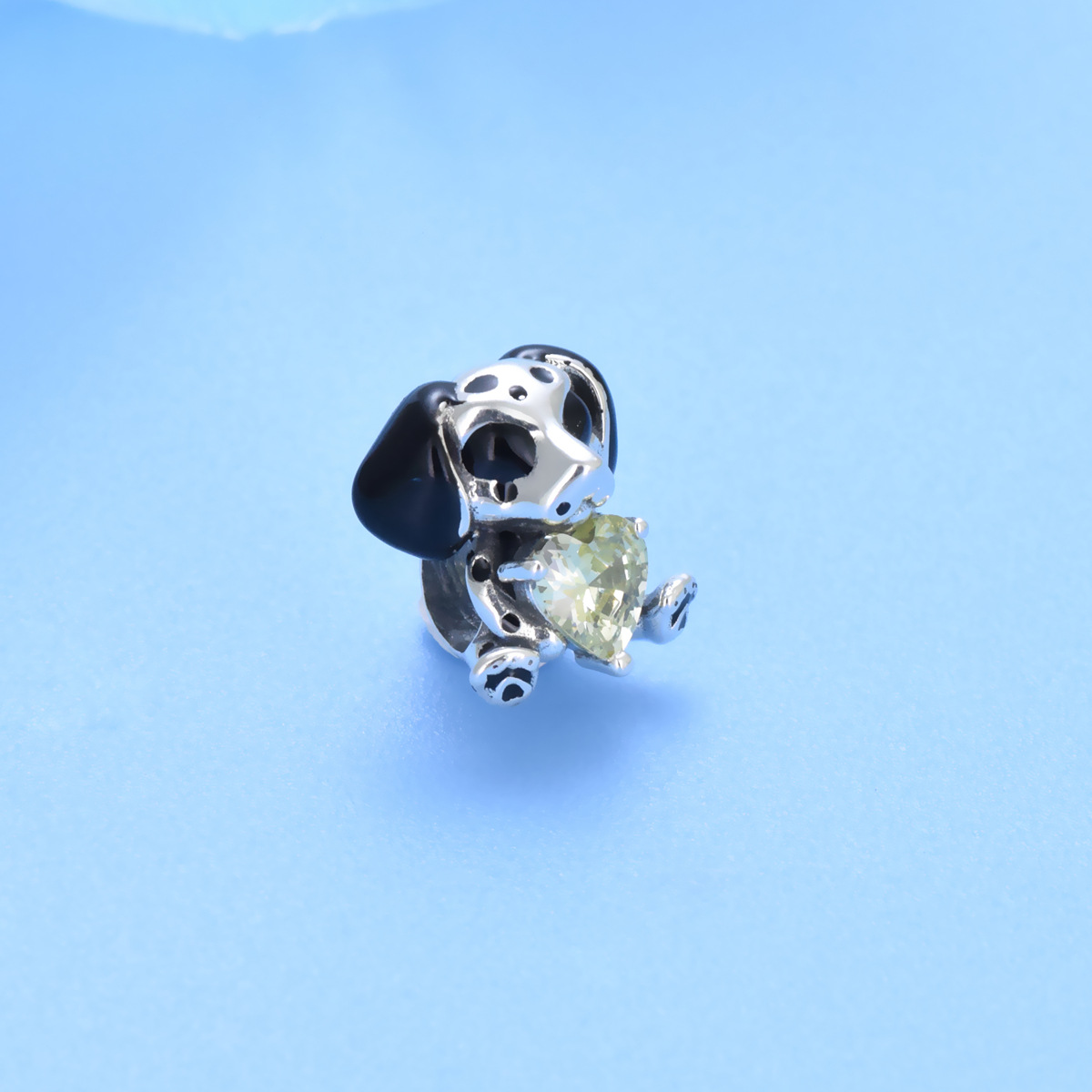 S925 sterling silver bead DIY pendant with spotted dog - Image 2