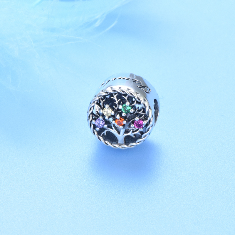 S925 Pure Silver Bead DIY Pendant Family Tree - Image 2