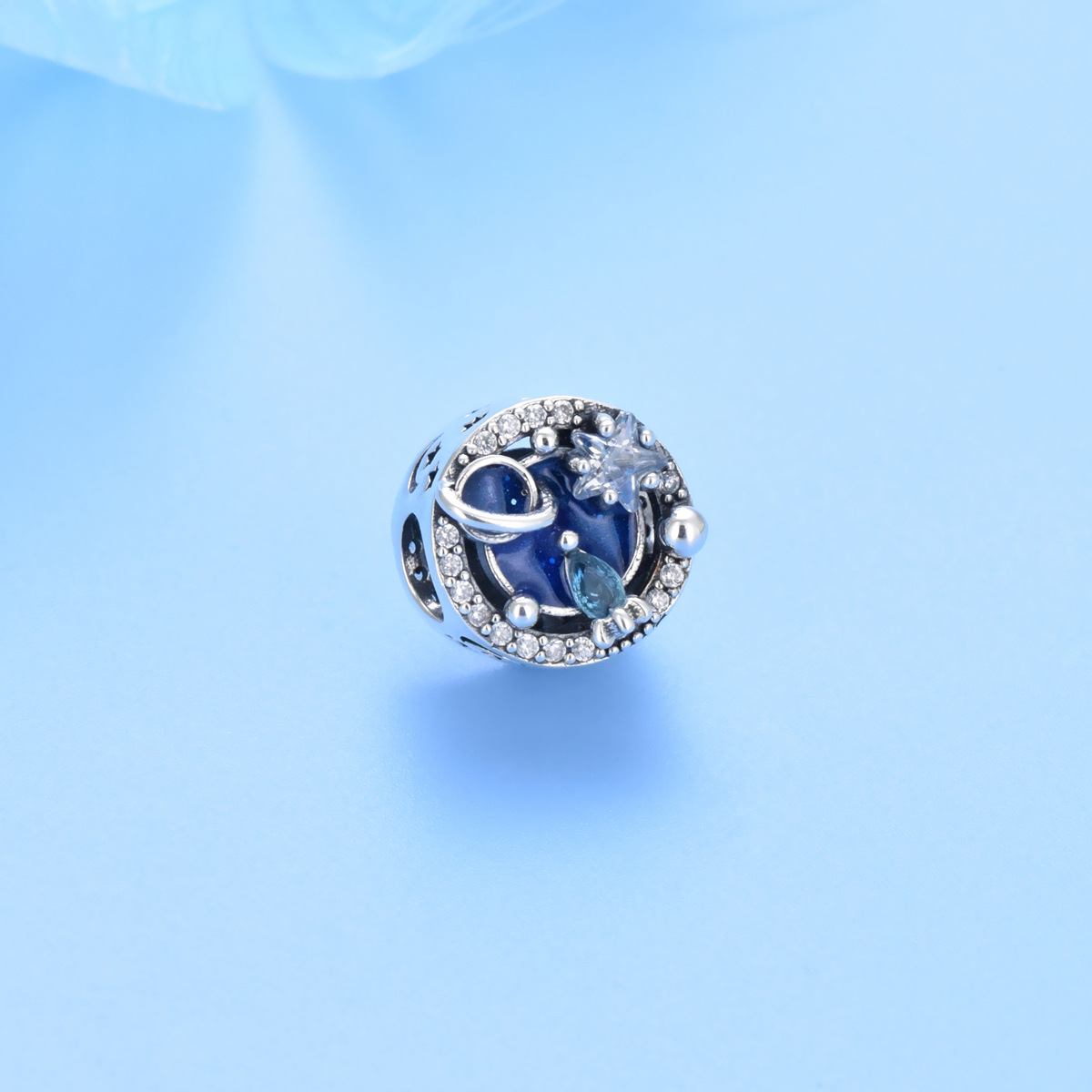 S925 sterling silver bead DIY pendant starry sky - Image 2