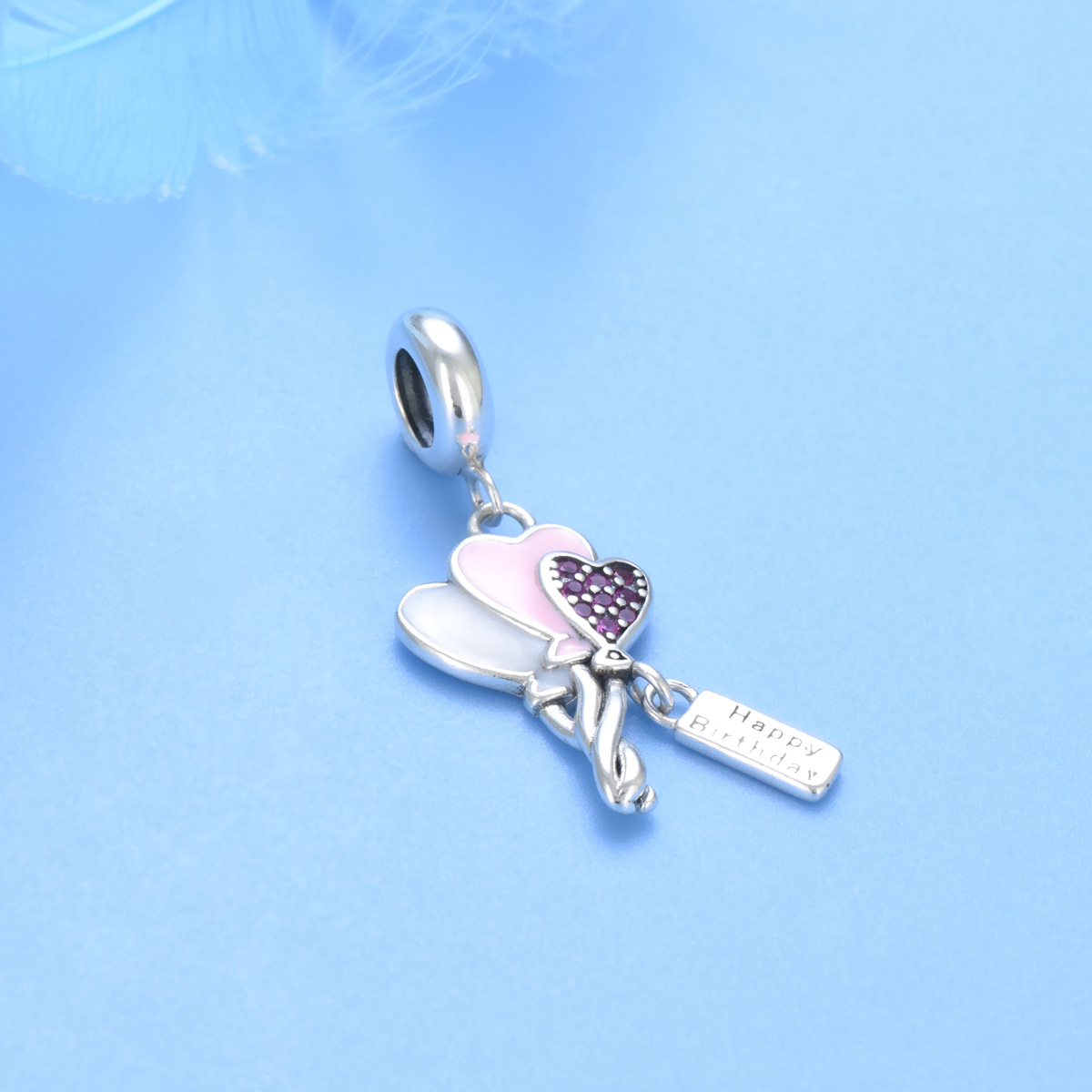 S925 sterling silver bead DIY pendant love balloon - Image 2