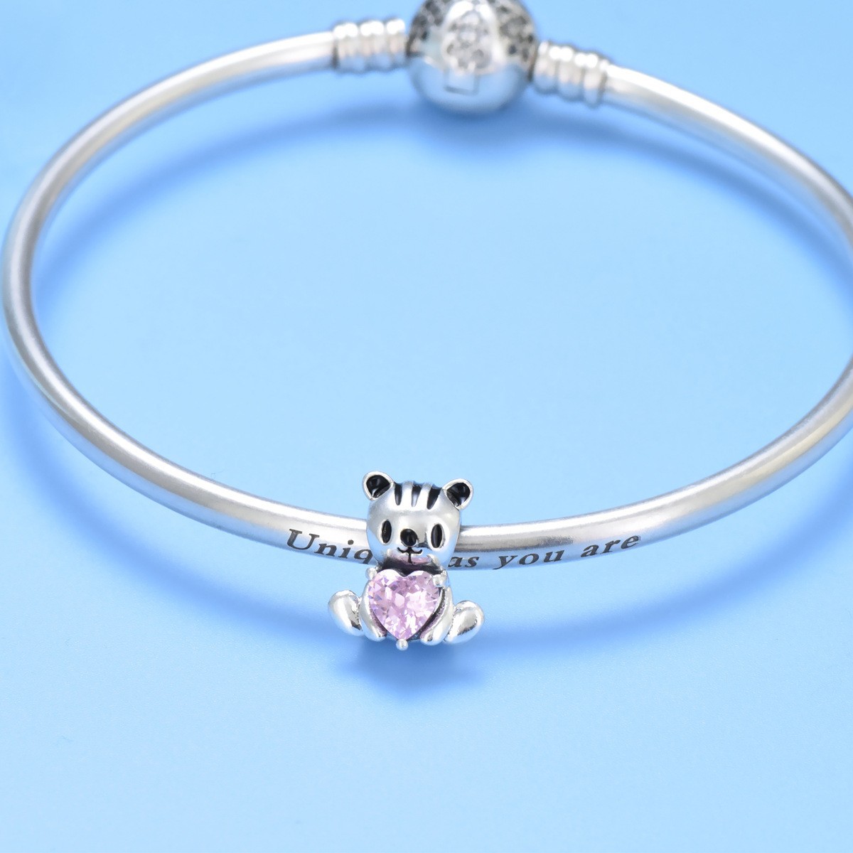 S925 Pure Silver Bead DIY Pendant Little Tiger - Image 2