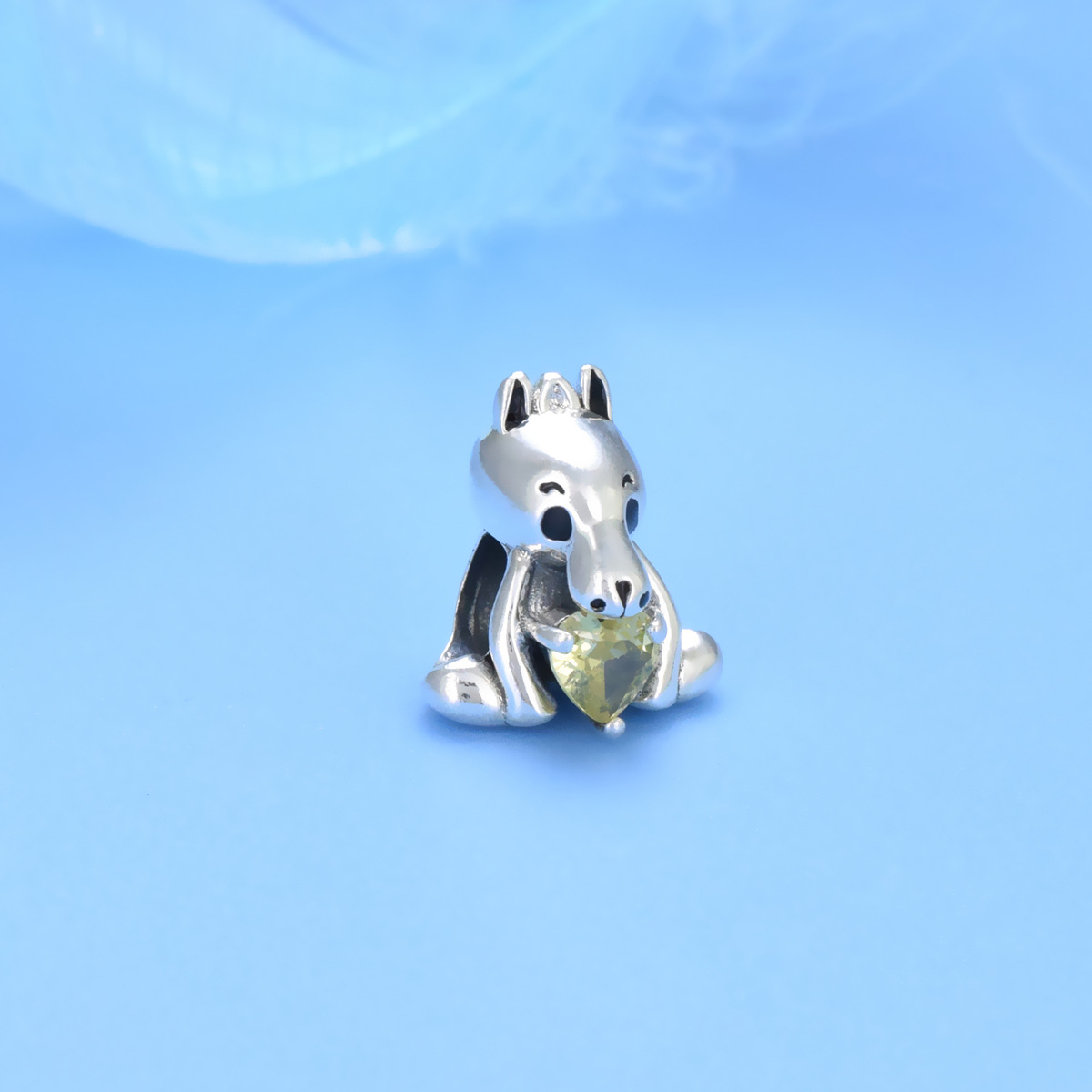 S925 sterling silver bead DIY pendant pony - Image 2