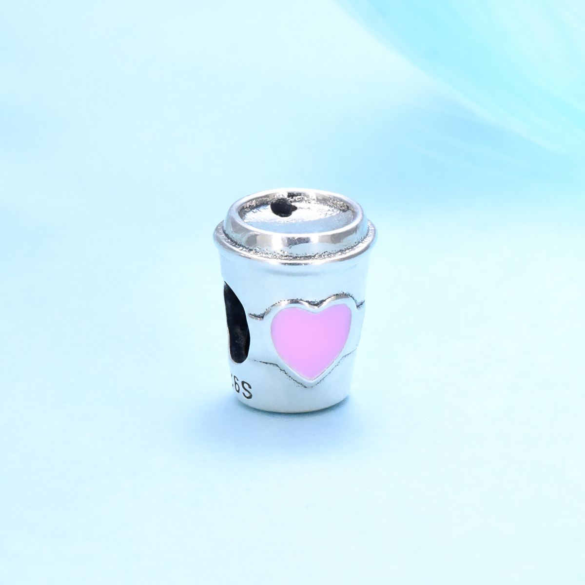 S925 sterling silver bead DIY pendant coffee cup - Image 2