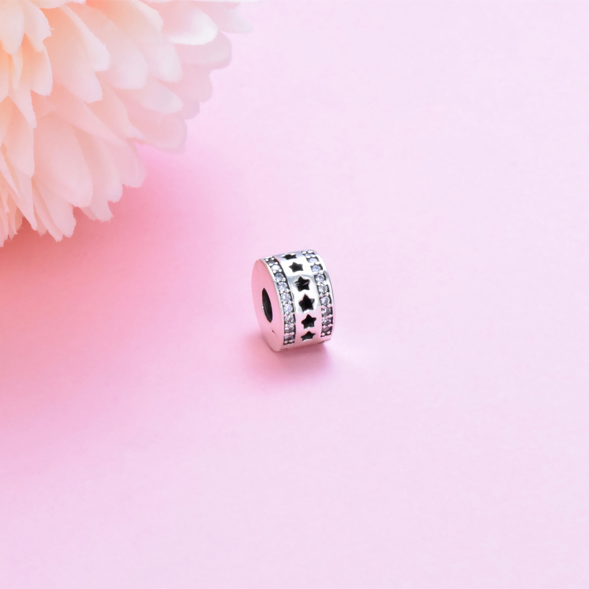 S925 sterling silver bead DIY pendant star fixing buckle - Image 2