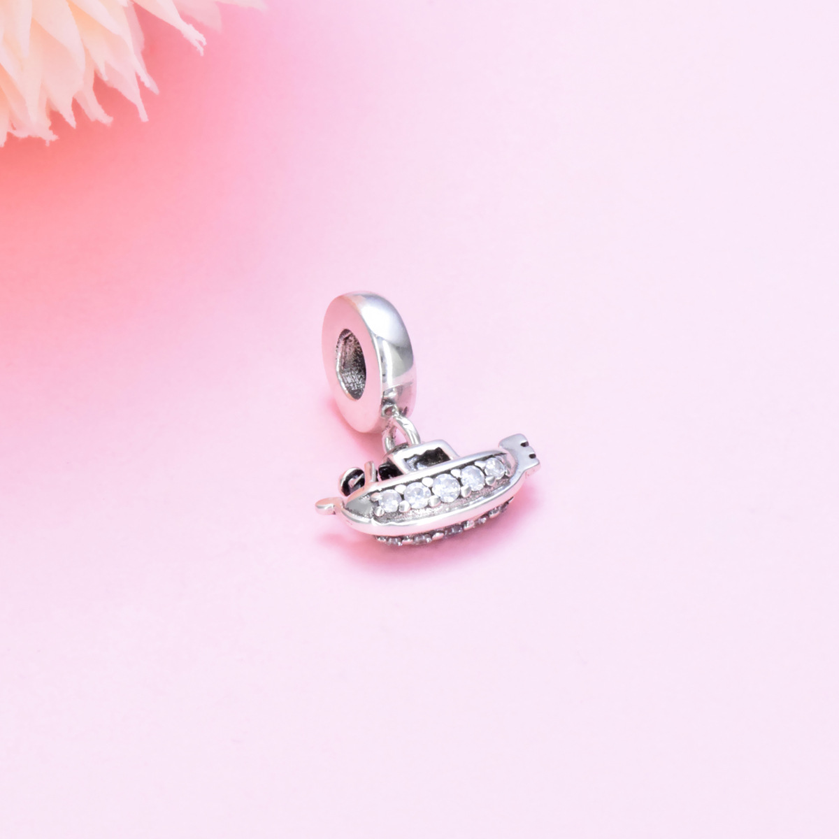 S925 sterling silver bead DIY suspended boat - Image 2