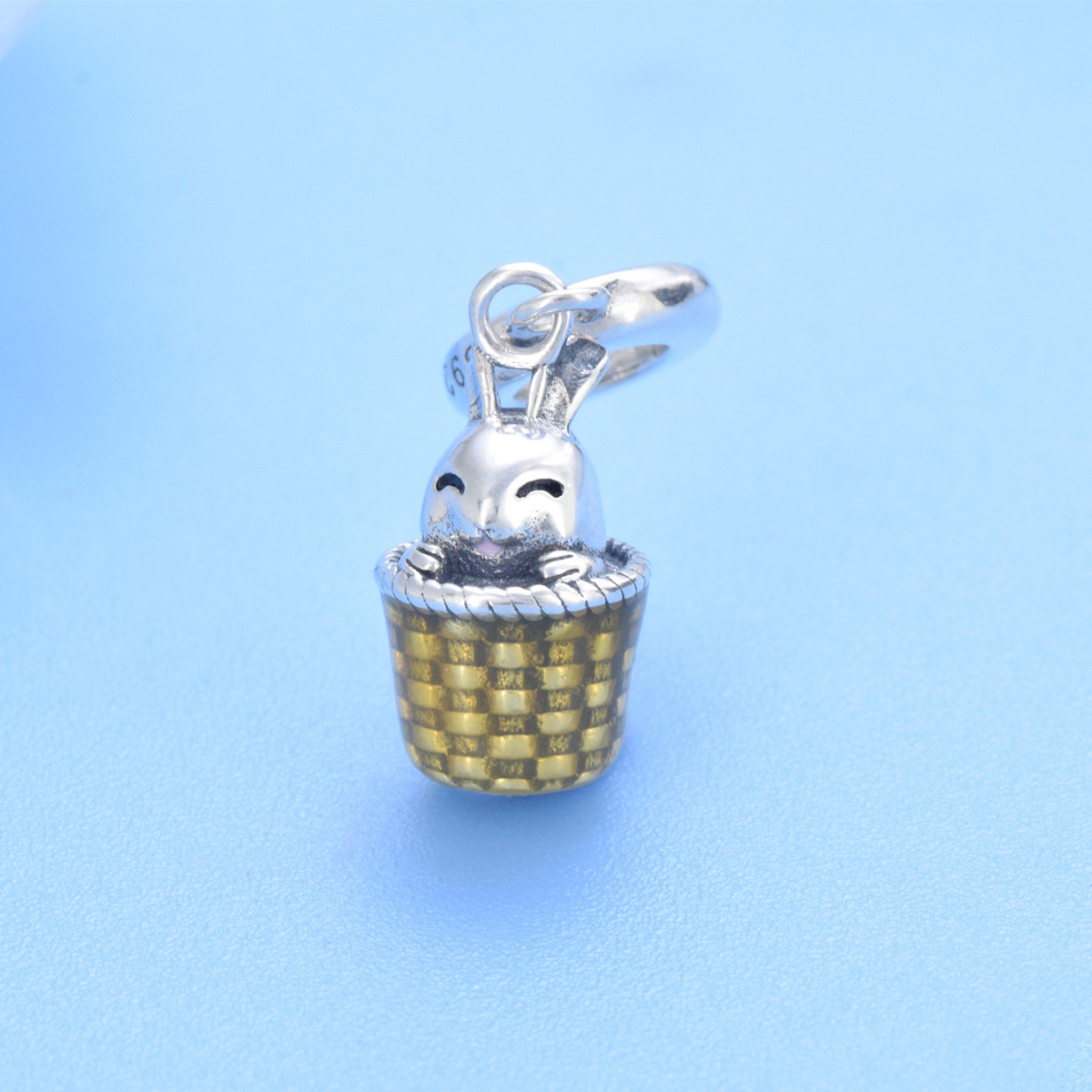 S925 sterling silver bead DIY pendant bunny - Image 2