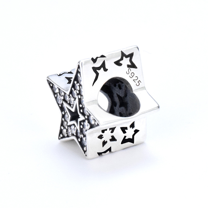 S925 sterling silver bead DIY pendant star - Image 2