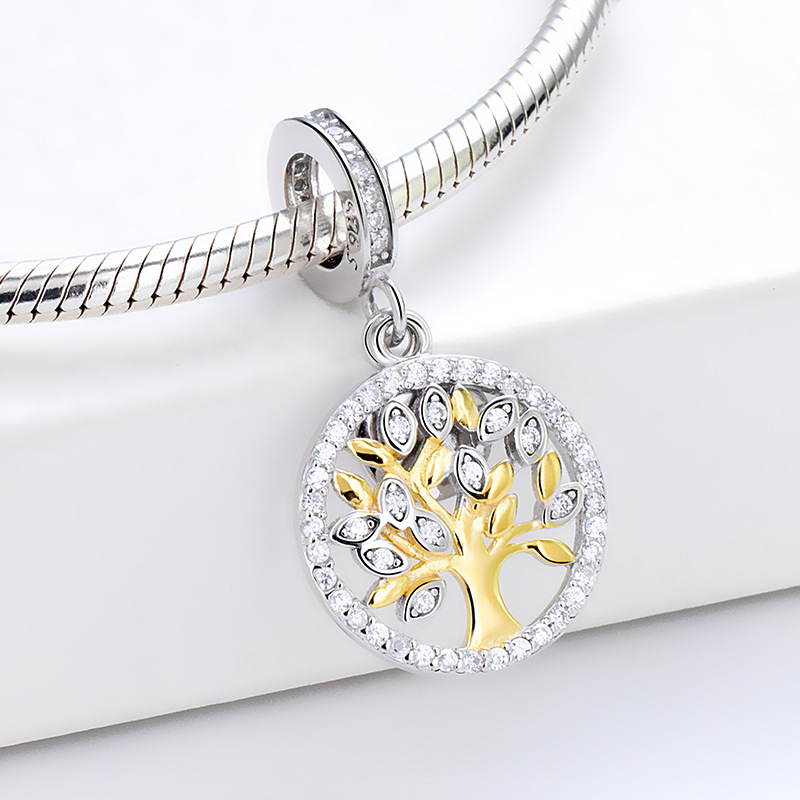 S925 Pure Silver Bead DIY Pendant Family Tree - Image 2