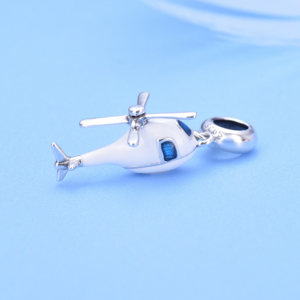 S925 sterling silver bead DIY pendant helicopter - Image 2