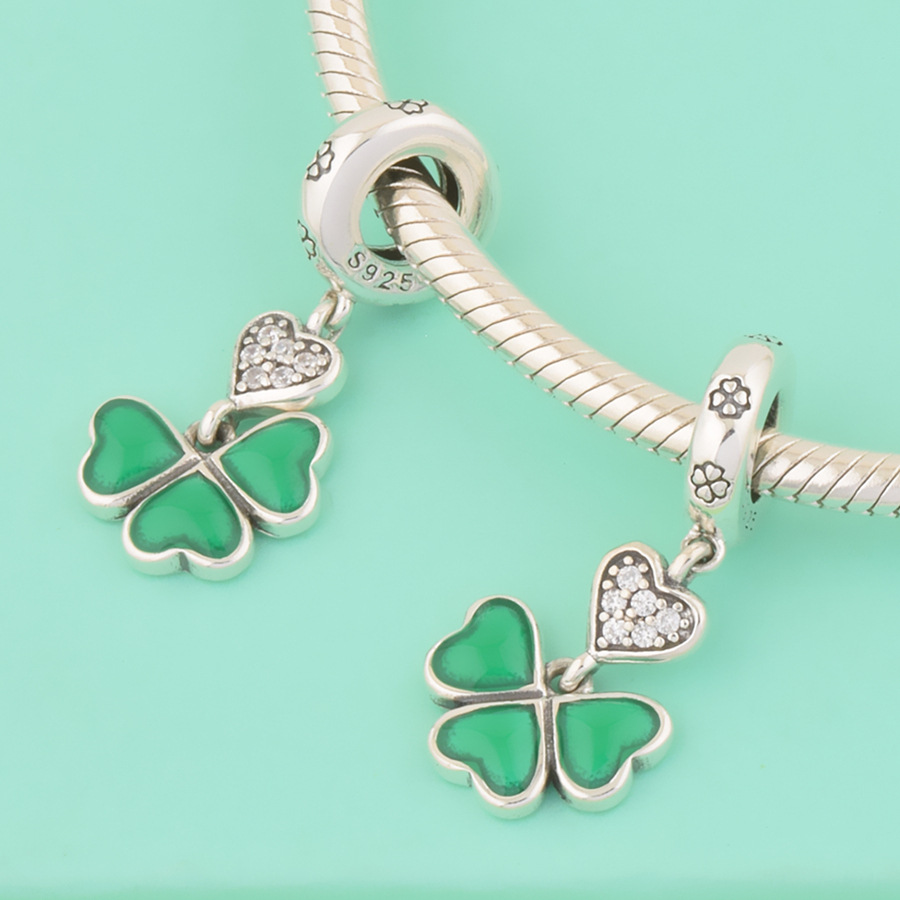 S925 Pure Silver Bead DIY Pendant Love Flower - Image 3