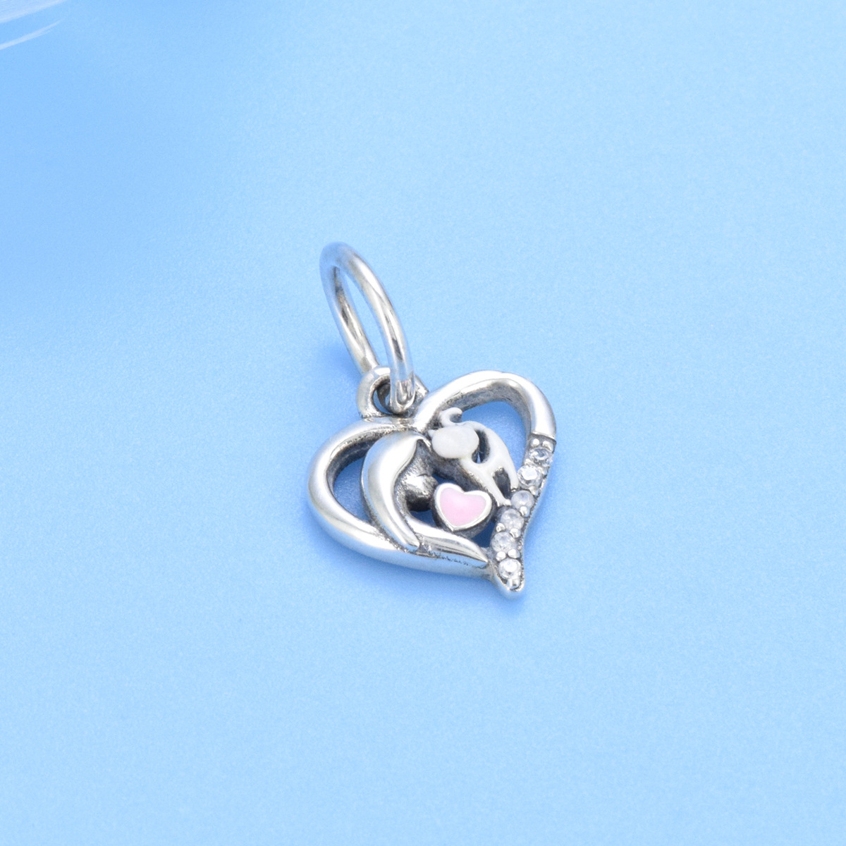 S925 Sterling Silver Beaded DIY Kitten Pendant - Image 2