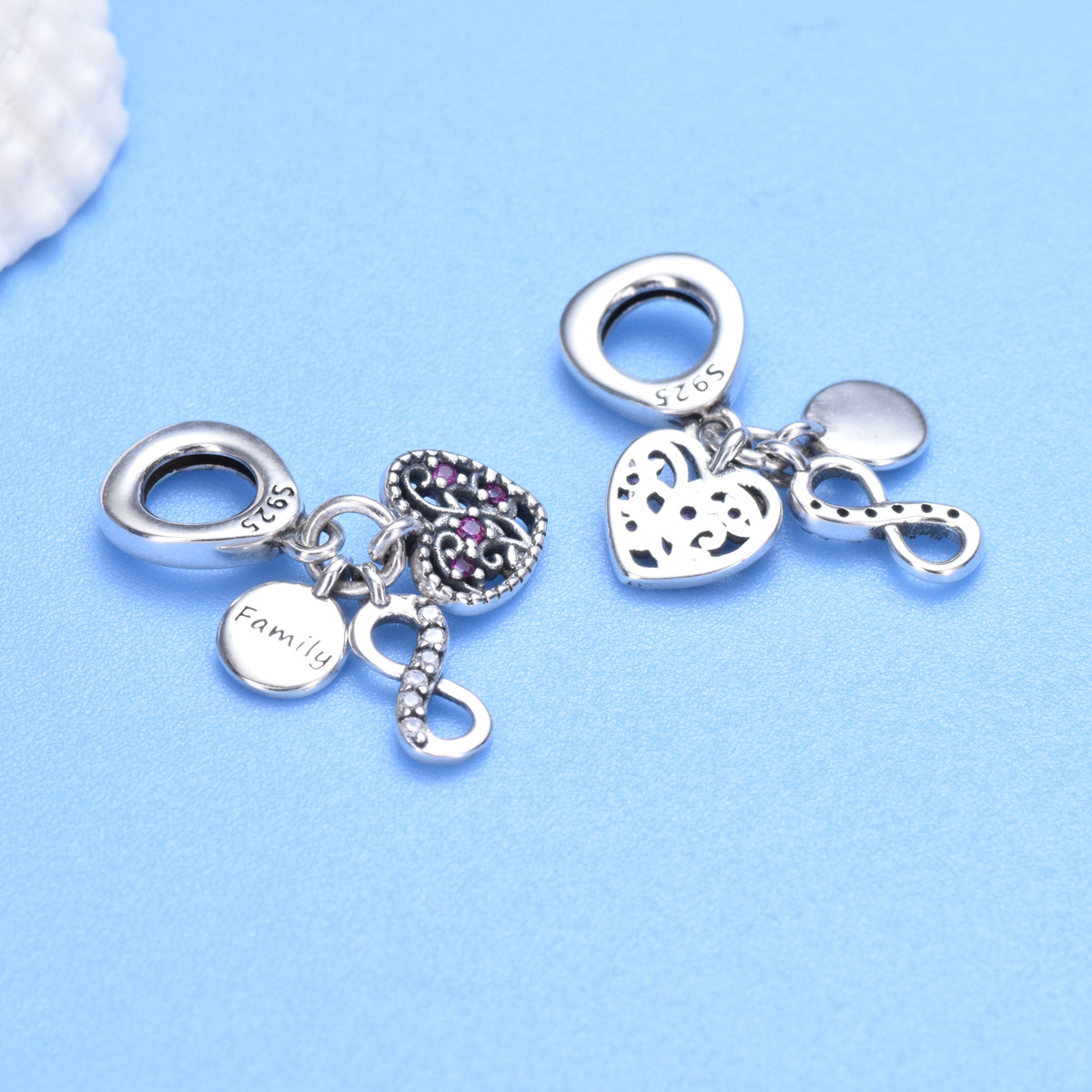 S925 Sterling Silver Beaded DIY Pendant Family Tree - Image 3