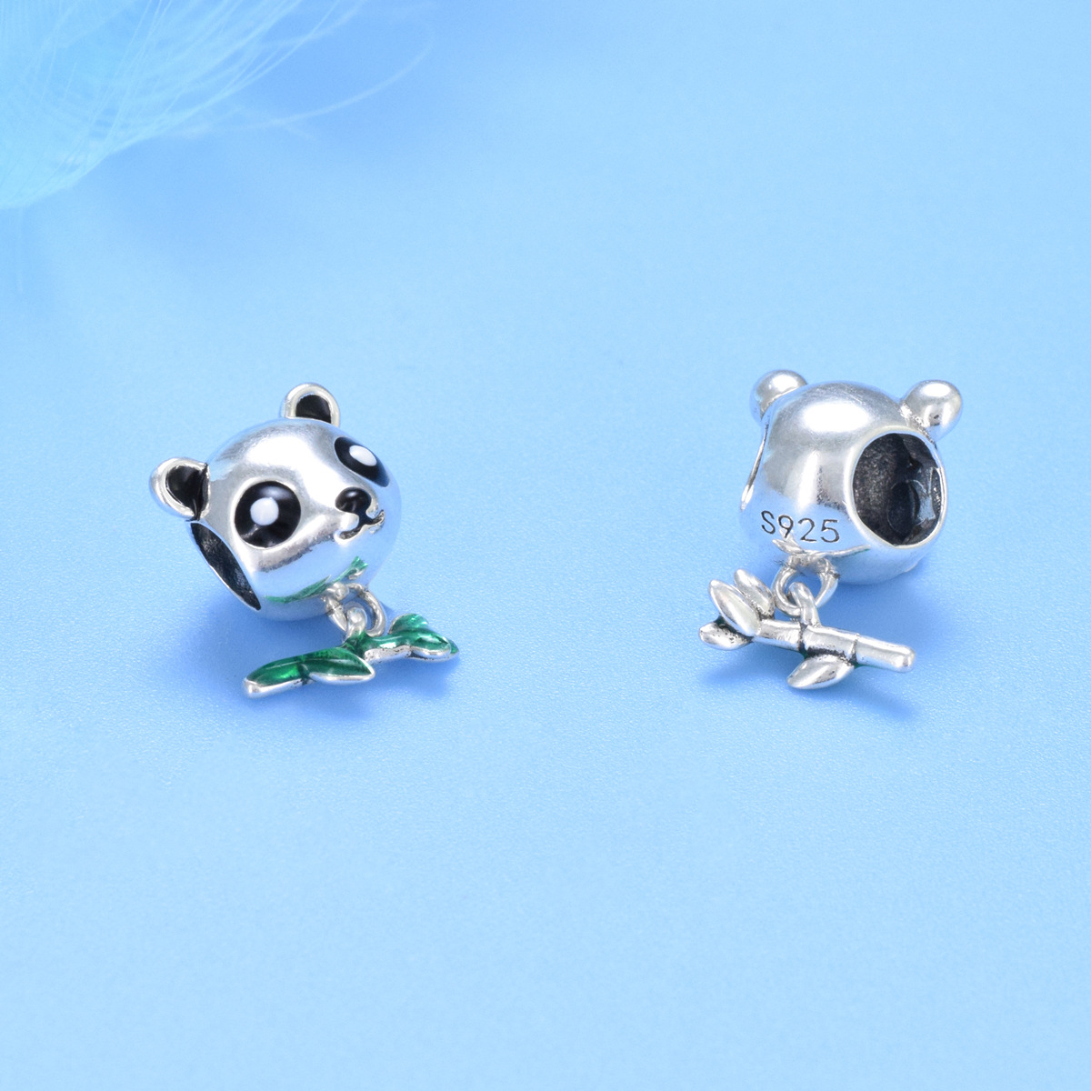 S925 sterling silver beaded DIY pendant panda - Image 3