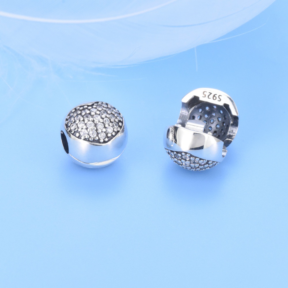 S925 sterling silver beaded DIY pendant love - Image 3