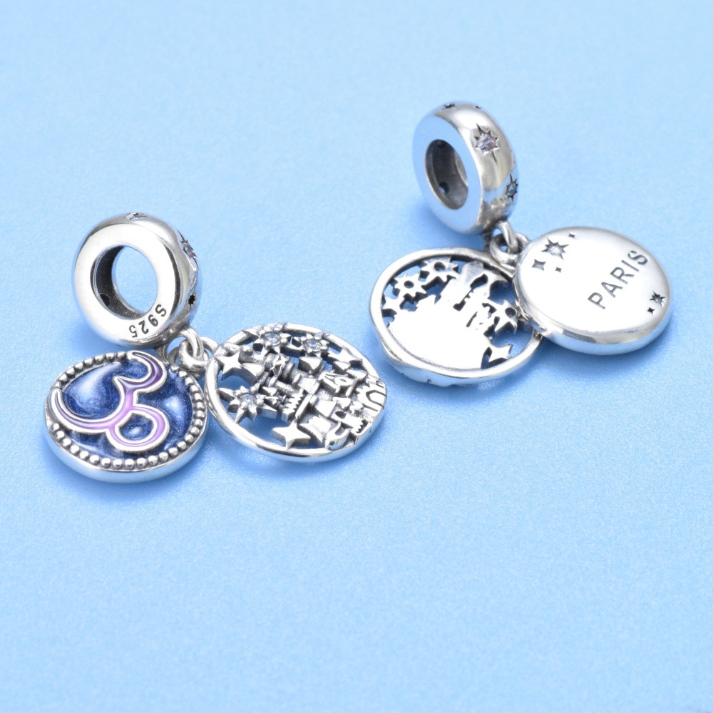 S925 Sterling Silver Beaded DIY Pendant Castle - Image 3