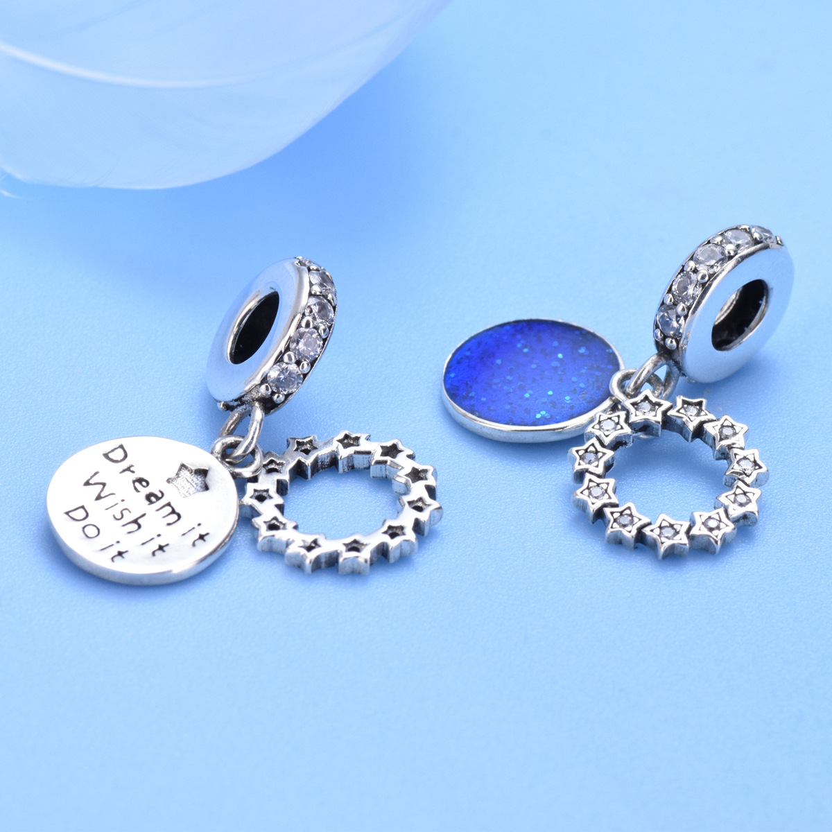 S925 sterling silver beaded DIY pendant galaxy - Image 3