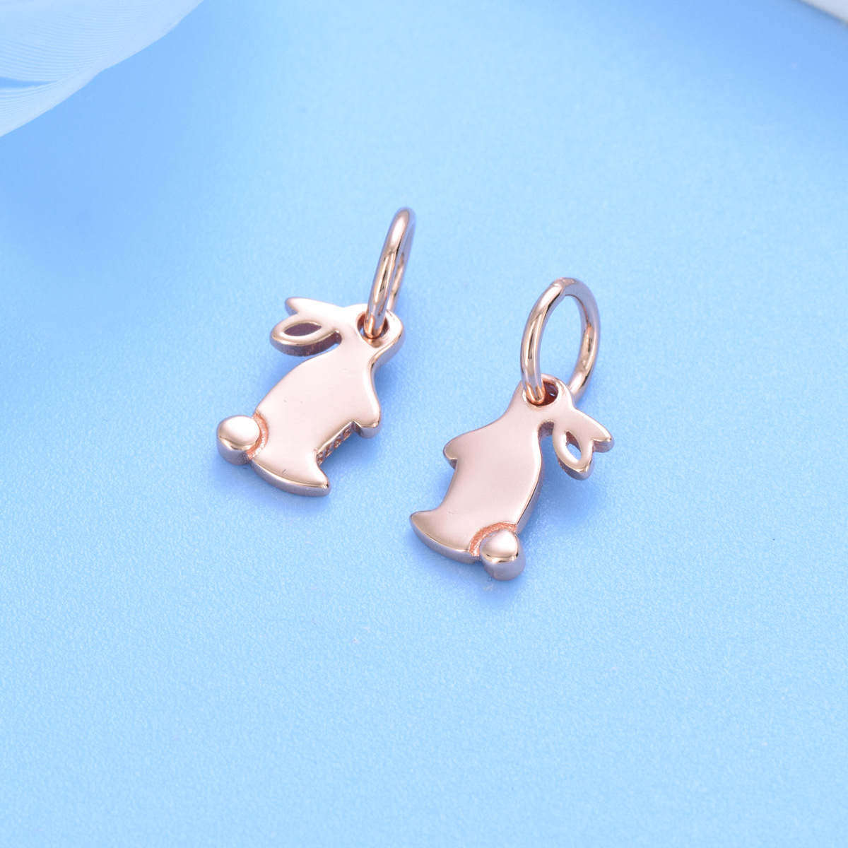 S925 sterling silver beaded DIY pendant rabbit - Image 3