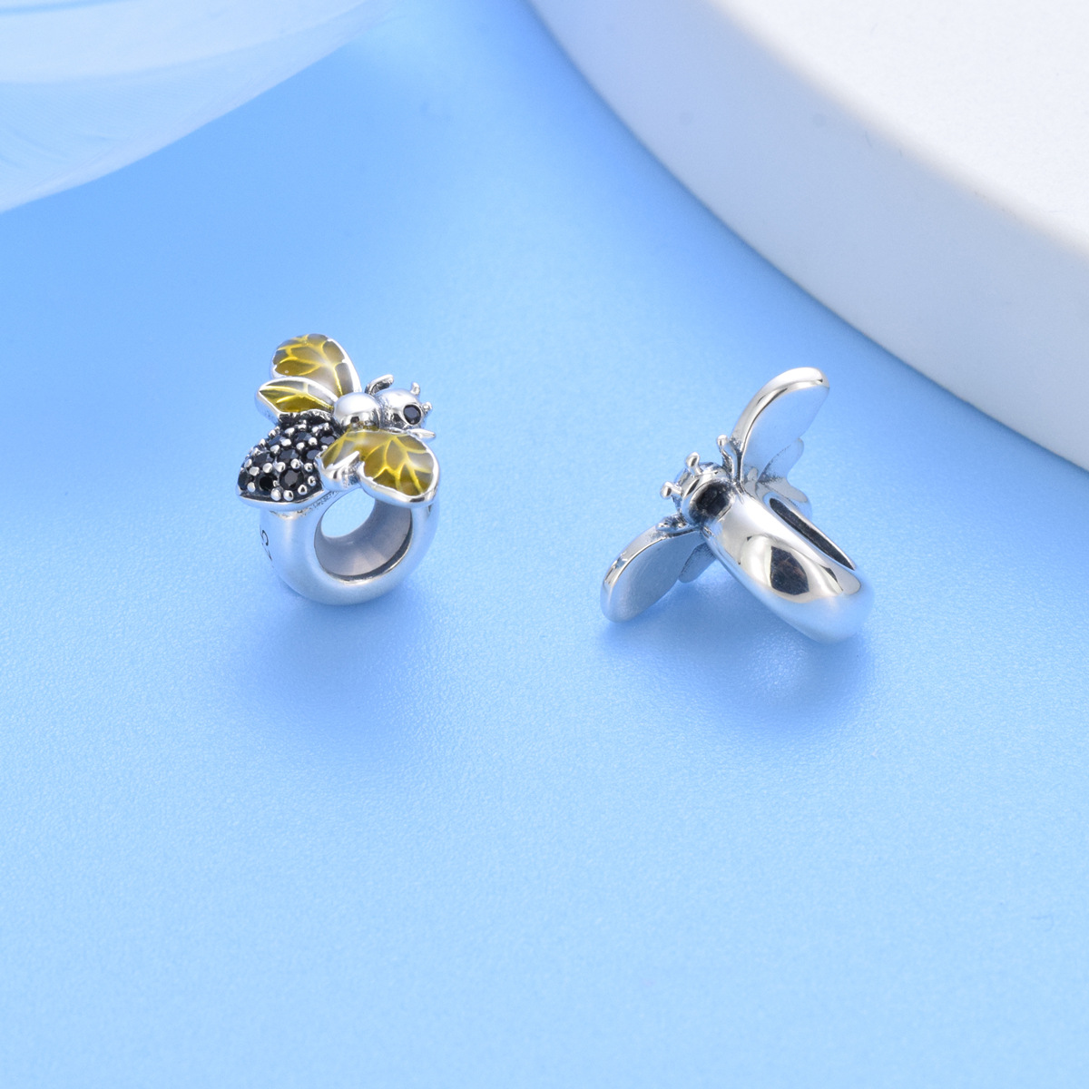 S925 Sterling Silver Beaded DIY Pendant Bee - Image 3